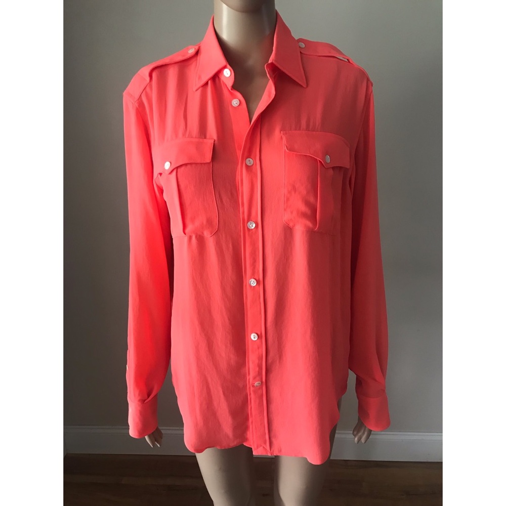 Ralph Lauren Neon Coral Button Down Shirt